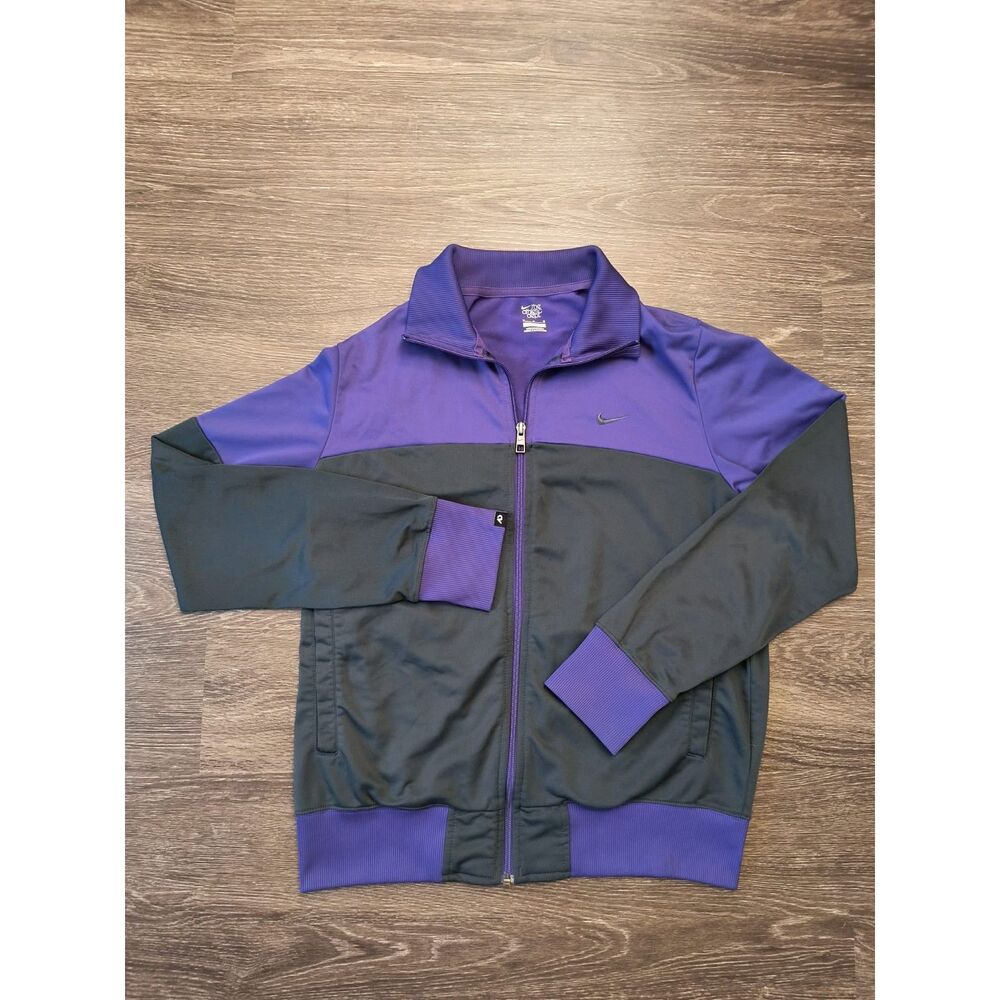Nike Dri-Fit Women’s Medium Full Zip Jacket Black/Purple Athletic Running